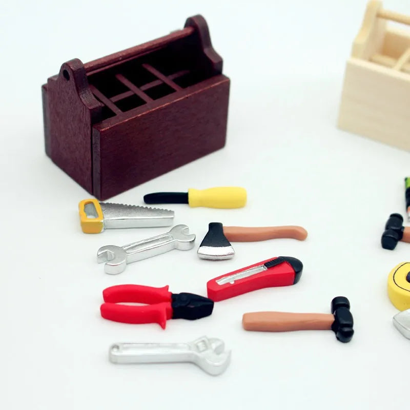 Dollhouse Mini Wooden Coffee Toolbox Miniature Food Play Scene Model Photography Decoration Small Ornaments
