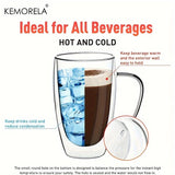 2/4/6PCS 350ML Double Wall Glass Coffee Mug With Handle Transparent Glass Cappuccino Cup Coffee Milk Tea Juice Tea Cup