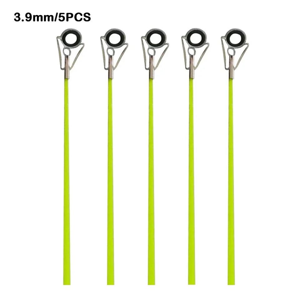 5pcs 40cm Fishing Rod Tip Retractable Carbon Fiber Fiberglass Fishing Pole with Top Ring Boat/Raft Rod Tip Spare Tail Fiberglass