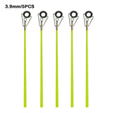 5pcs 40cm Fishing Rod Tip Retractable Carbon Fiber Fiberglass Fishing Pole with Top Ring Boat/Raft Rod Tip Spare Tail Fiberglass