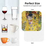 The Kiss By Gustav Klimt Coasters Kitchen Placemats Non-slip Insulation Cup Coffee Mats For Decor Home Tableware Pads Set of 4