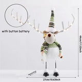 Christmas Large Standing Elk Plush Doll With LED  Lights Navidad Figurine Reindeer Ornaments For Xmas Kid Gift Home Decorations