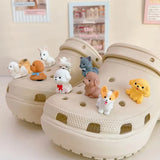 New Cute 3D Puppy Shoes Charms Cartoon Dog Small Animal Models Removable ABS Components Sandal and Slipper Decorations