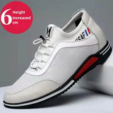 2024 Autumn New Casual Shoes For Men Fashionable Inside Increased High 6cm Lazy Shoes Rubber Shoe Sole Polyamide Leather Shoe
