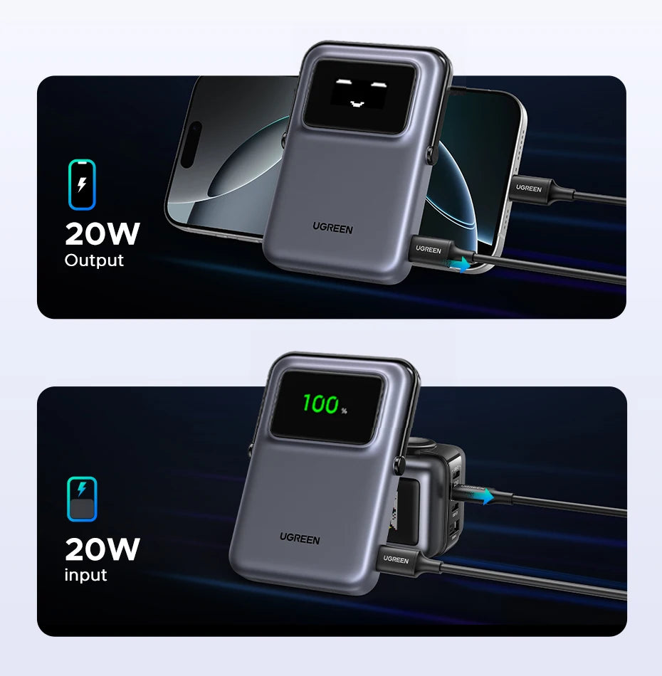 UGREEN 20W 10000mAh Power Bank Magnetic Wireless Fast Charging PowerBank for MagSafe for iPhone 16 Pro Portable External Battery