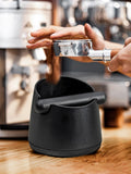 White Coffee Knock Box with Rubber Knock Bar 800ML Black Espresso Grounds Container Anti Slip Coffee Grind Waste Dump Bin