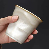Coarse Pottery Coffee Cup   Hand Kneaded Pleated Cup Ceramic Latte Cup Espresso Cup Afternoon Tea Cup Vintage Cup