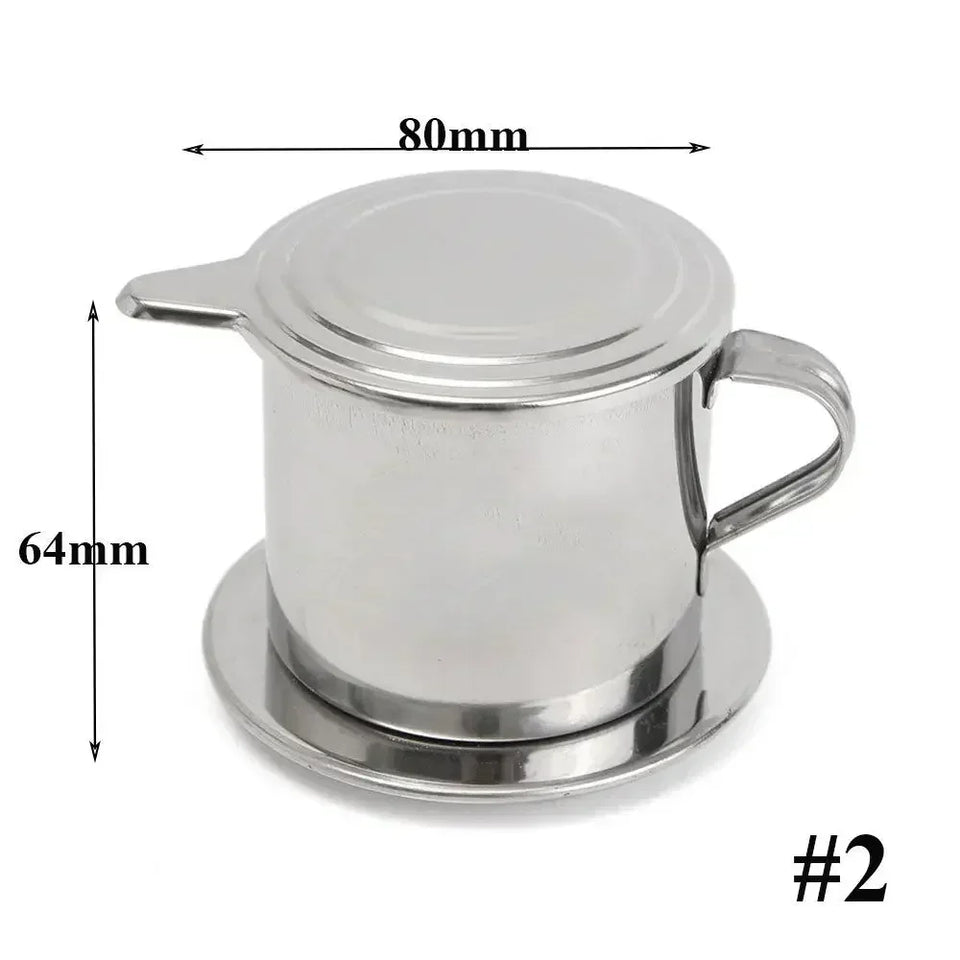 Practical Durable High Quality Hot Sale Coffee Pot Coffee Maker Accessory Stainless Steel Vietnamese Home Silver