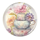 Handmade Teacup Coffee Cup Flower Photo Glass Cabochon Flatback Demo Flat Back Cameo For Diy Jewelry Making Supplies Accessories