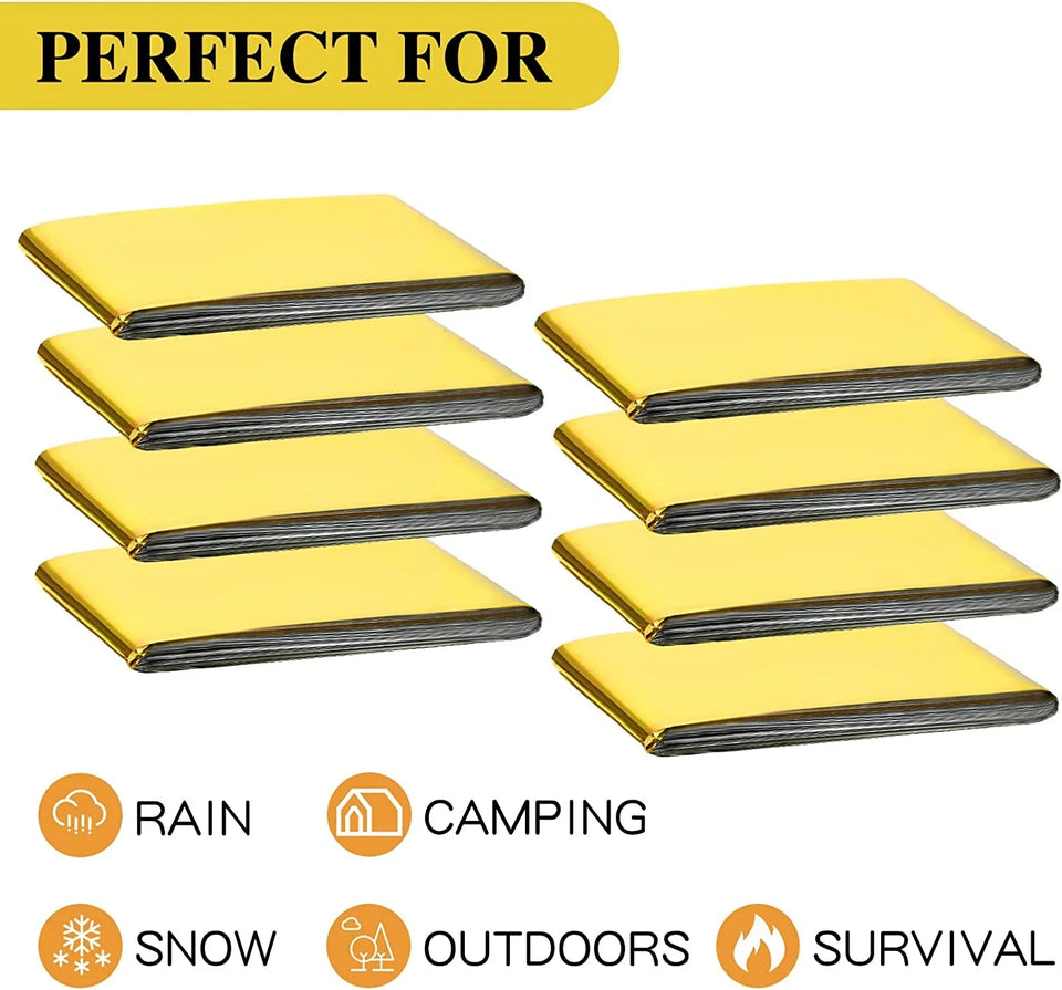 Hiking, mountain climbing, emergency blankets, camping, survival equipment, gold and silver double-sided insulation, sun protect