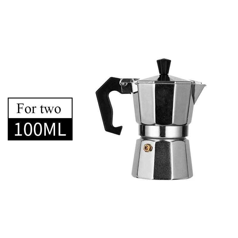 Mocha Coffee Pot Stovetop Espresso Maker Aluminum Silver Coffee Percolator Home Hand-brewed Octagonal Moka Pot Kitchen Utensils
