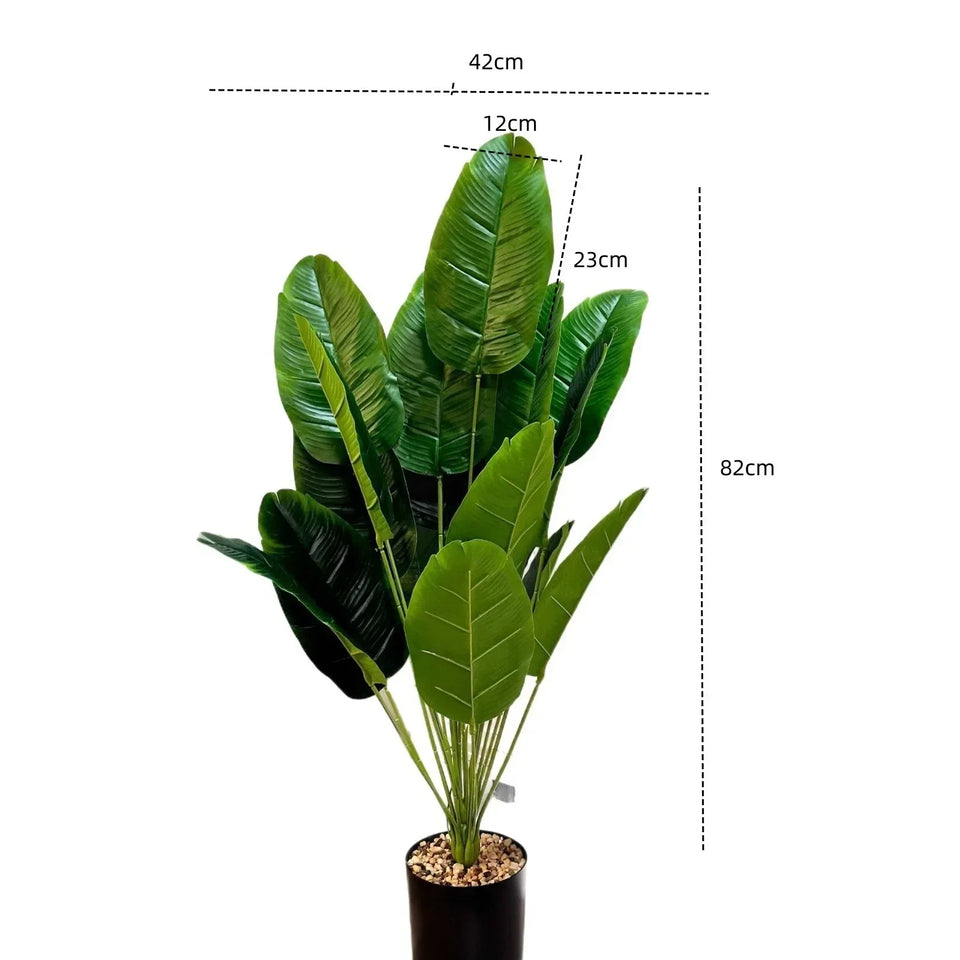 1pc 18 Leaves Artificial Plants Large Tropical Palm Tree Fake Banana Plants Leaves Real Touch for Home Garden Party Decor 2025