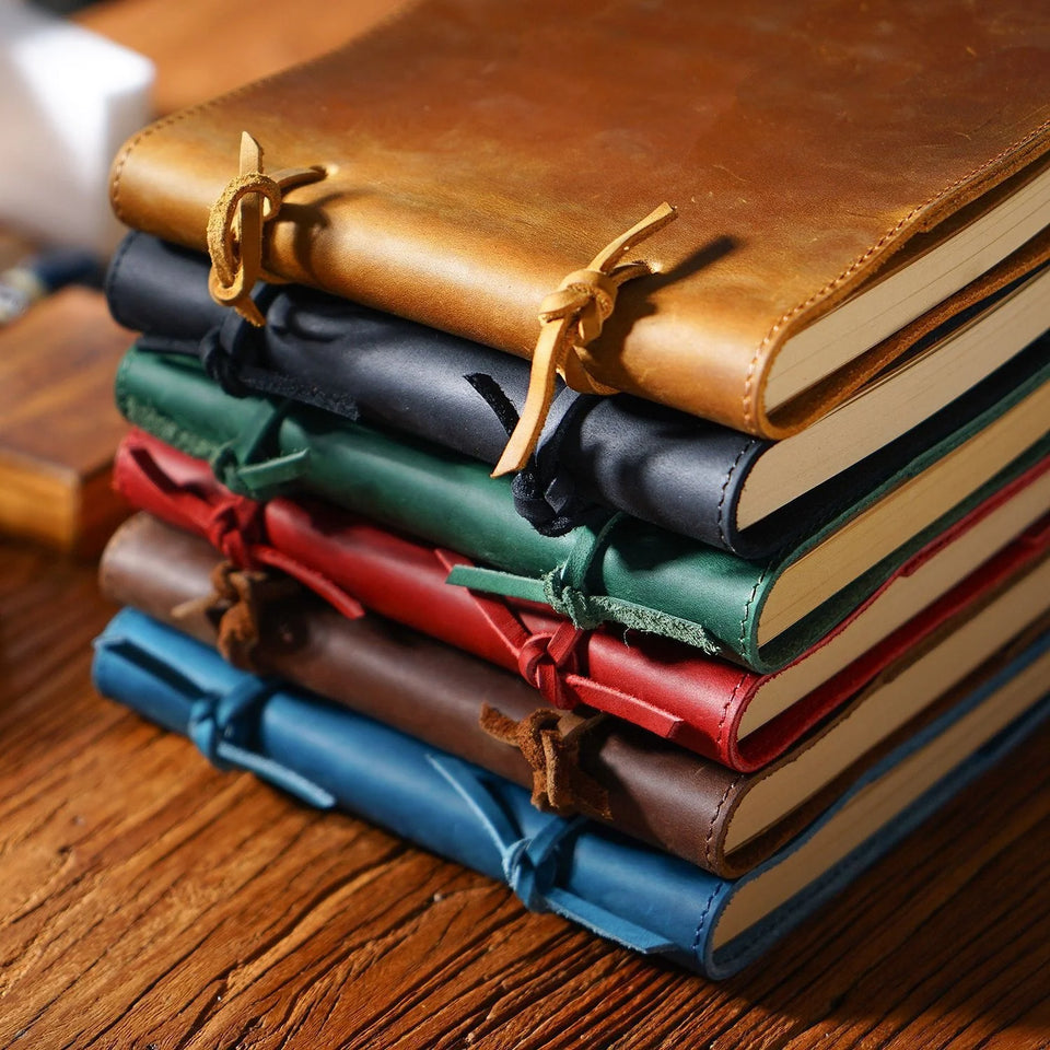 Genuine Leather Sketchbook Retro Painting Notebook Boy"s Girl Student Leather Binding Notebook Classic Handmade Notepad