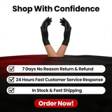 100pcs Disposable Black Nitrile Gloves Powder-Free Latex-Free Tear Resistant for Food Handling Kitchen Cooking Cleaning