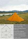 Knot Hufu1 Outdoor Camping Pyramind Tent Lightweight 20D Double Silicone Hiking Traveling Backpack 1P-2P Octagonal Tent