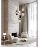 Modern Colorful Glass Hanging Pendant Light Chandelier for Loft Living Room Restaurant Nordic Coffee Restaurant Lighting Fixture
