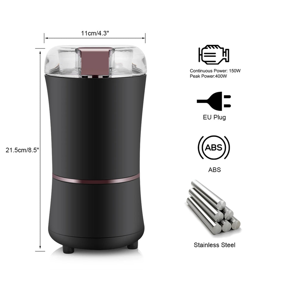 Black Fast-even Grinding Spice Grinders 400W Coffee Grinders for Grinding Coffee Beans Herbs Spices for Grinding Nuts Seeds