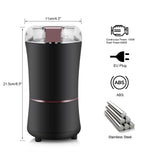 Black Fast-even Grinding Spice Grinders 400W Coffee Grinders for Grinding Coffee Beans Herbs Spices for Grinding Nuts Seeds