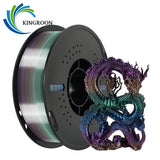 KINGROON Rainbow Silk PLA Filament 1.75mm 1KG Multicolor Gradient 3D Printer Materials Color Change Smooth Silky PLA Plastic New