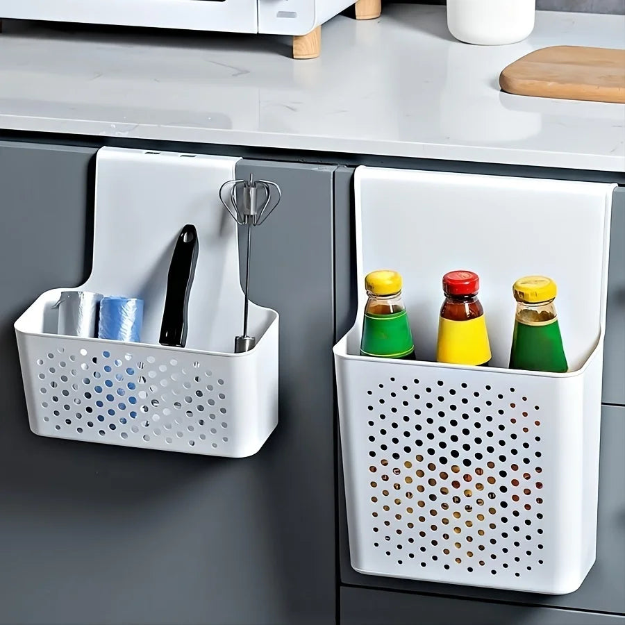 Kitchen Cabinet Door Interior Storage organizer and Box, Hanging Hook Behind the Door, Kitchen Cabinet Door Basket Shelf Baskets