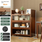 Bookshelf, bookcase, dust-proof floor-standing storage rack, household children and students storage rack with doors