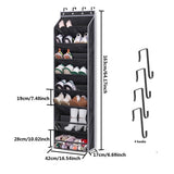 Multi-pockets Wall Storage Bag Large Over Door Hanging Shoe Organiser Behind Doors with 4 Metal Hooks Shoes Rack Storage Bags