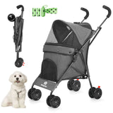 Pet Dog Stroller 4 Wheels Puppy Stroller Rotate with Brakes Storage for Dogs Cats Travel Pet Suplies Outdoor 애완견 유모차