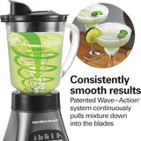 Blender and Food Processor Combo – 40oz Glass Jar, Portable Travel Cup, 3-Cup Electric Food Chopper, 700W – Gray/Black (58163)