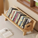 Wooden Desktop Bookshelf Portable Desktop Storage Rack Tilting Bookshelf Suitable for Study Room Decoration Office Desk