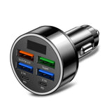 6 In 1 Car Charger Total 100W Super Fast Charging Multi-port Voltage Car With Vehicle Digital Display Mobile car Phone Charger