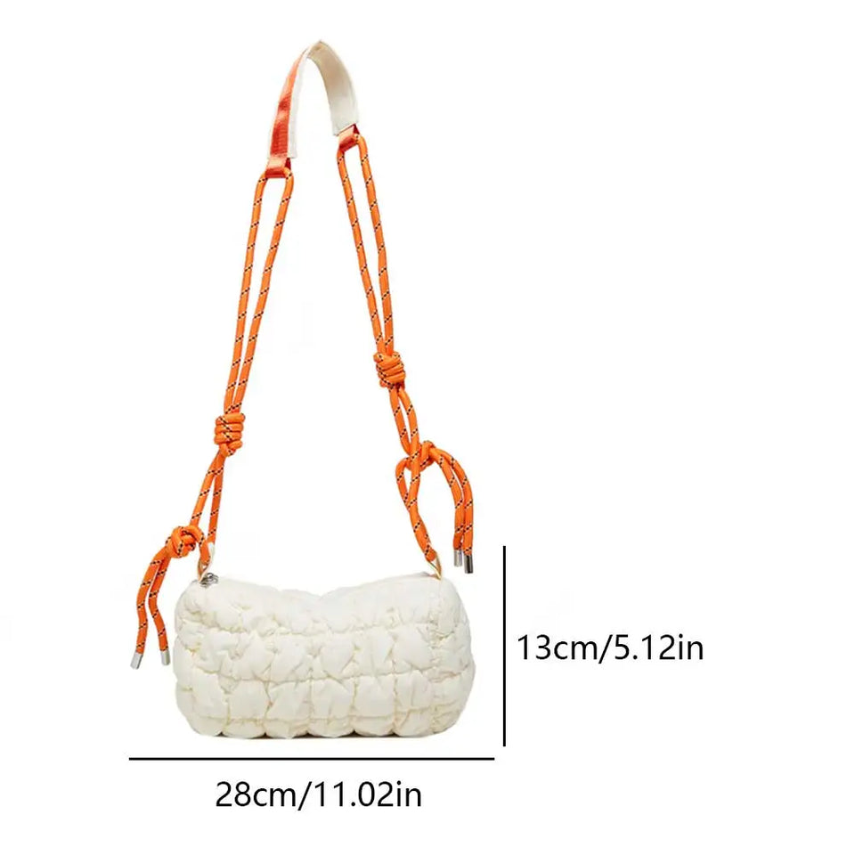 Stylish Women Quilted Cloud Bag with Braided Rope Strap Soft Shoulder Bag Perfect for Daily Use and Casual Outings