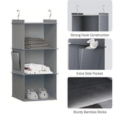 Hanging Closet Organizer and Storage, Foldable 6-Shelf Closet Hanging Storage Shelves with 2 Hooks for Shoe Cap Clothes Pants