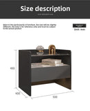 Modern Simple Bedroom Furniture Wooden Glass Bedside Table Storage Side Cabinet