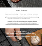 1 Pc Black Silicone Food Tongs, Stainless Steel Food Tongs Outdoor BBQ Clamps For Camping Kitchen Tongs For Baking Steak