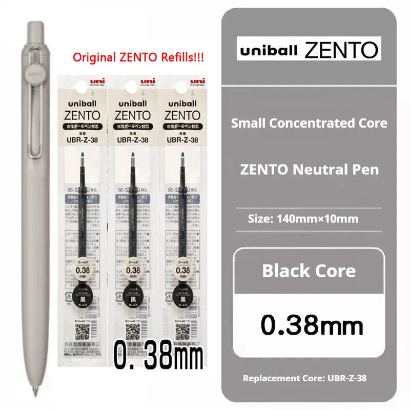 Uni-ball ZENTO Click Gel Pen,0.38/0.5/0.7mm Various Colors Water-based pen With Ergonomic Grip Smooth Writing for School&Office