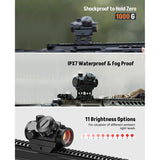 2MOA Red Dot Sight 1x25mm Reflex Sight Waterproof & Shockproof & Fog-Proof Red Dot Scope with 1 inch Riser Mount