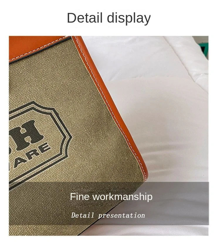 Canvas handbags women's 2023 new fashion all-match tote bag style large capacity shoulder messenger bag for woman