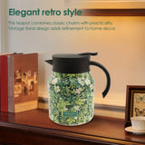 1000ml Vintage Floral Tea Thermos Stainless Steel Tea Kettle Drip-Proof Tea Pot With Tea Infuser Mini Thermo Coffee Pot