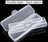1Pc Rectangle Double-layer Nail Art Tool Empty Storage Box Tweezers Clippers Nail Brush Files Portable Plastic Container 22cm