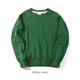 Retro Olive Green Heavy Terry Pullover Sweatshirt Trendy Brand Solid Color Long Sleeve Cotton Men's Loose Retro Trend