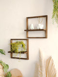 Wooden Display Shelf Floating Shelves Rustic Wood Shelves Wall Storage for Bedroom Kitchen Over Toilet Small Wall Mounted Gifts