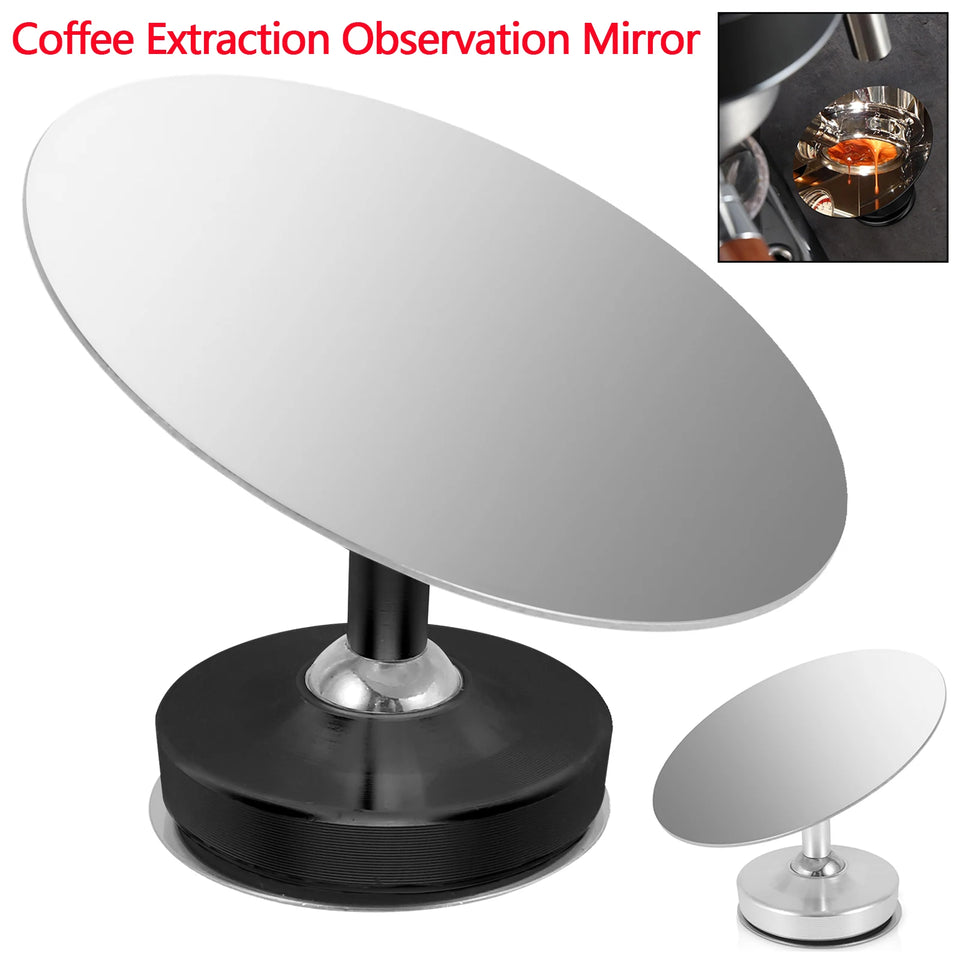 1Pc Espresso Extraction Shot Mirror Stainless Steel Reflector Magnetic Base Multi Directional Rotating Coffee Extractor Mirror