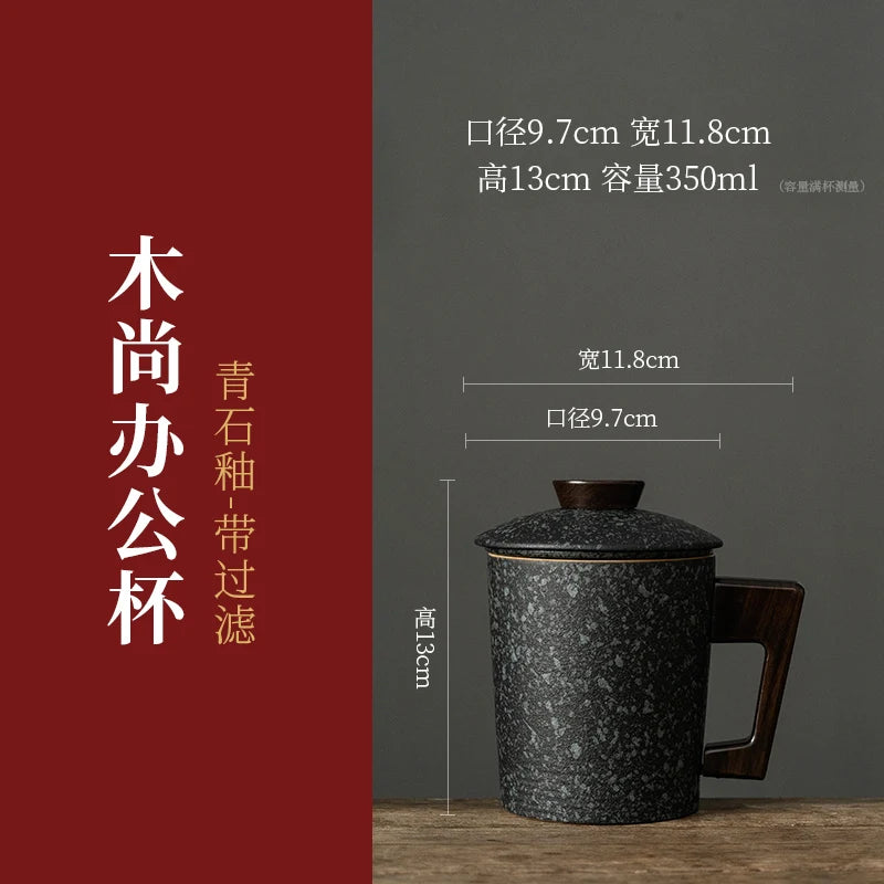 Tea Separation Tea Cup Ceramic with Lid Creative Tea Cup Personal Filter Office Portable Household Water Cup