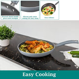 10 Inch Heavy Duty Nonstick Aluminum Skillet Easy Release Dishwasher Safe Anti-Slip Handle Perfect Everyday Cooking