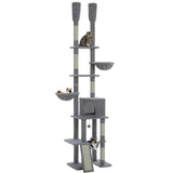 Cactus Cat Tree Floor to Ceiling Cat Tower 7 Tiers Cat Climbing Tree with Cozy Hammocks and Condos 5 Platforms Scratching Posts