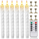 LED Flameless Taper Candles 6.5/11" Battery Operated Fake Flickering Candlesticks Electric Long Candles for Wedding Home Decor