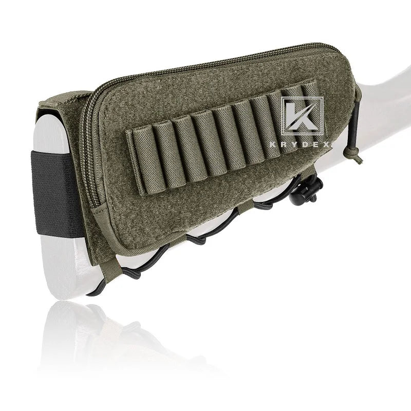 KRYDEX Tactical Rifle Stock Pack For Right Hand Cheeck Pad Buttstock Ammo Holder Hunter Utility Accessories Pouch