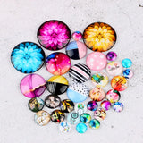 Handmade Teacup Coffee Cup Flower Photo Glass Cabochon Flatback Demo Flat Back Cameo For Diy Jewelry Making Supplies Accessories