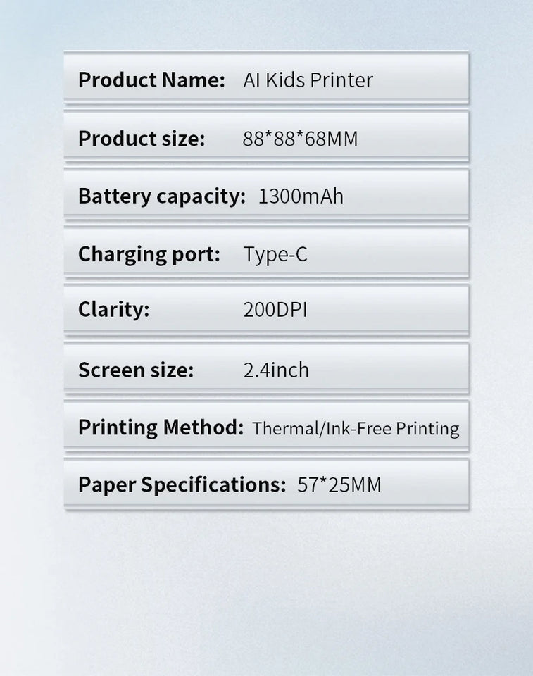 AI printer voice control AI generates images for instant printing of high-definition photos Thermal printer convenient printer