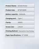 AI printer voice control AI generates images for instant printing of high-definition photos Thermal printer convenient printer